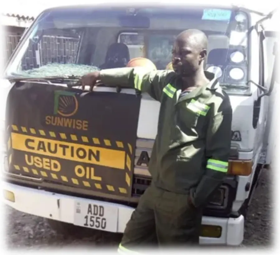 SunWise Investment hazardous-waste vehicle at a mining-sector site